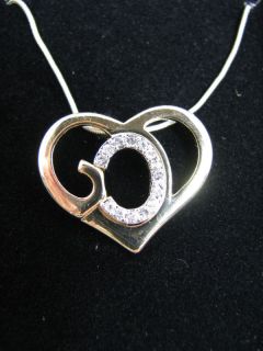 GOD Formed Into a Heart Silver & Gold Pendant Necklace with Crystals 