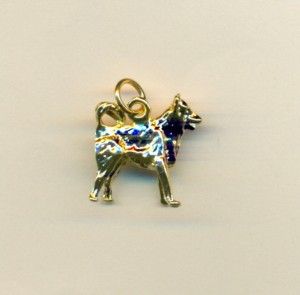 24K Gold Plated Boarded Collie 3D Dog Charms