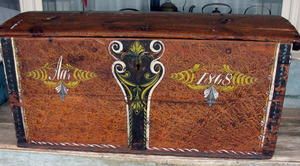 Norwegian CHATFIELD Dated 1868 Western Norway KISTE Pine Chest Painted 