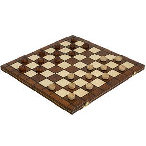 Checkers Checkers Set in Folding Wooden Case 64 Field