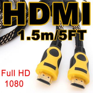 5M 5ft HDMI M M Male Cable Gold 1080p Cord HDTV HD TV