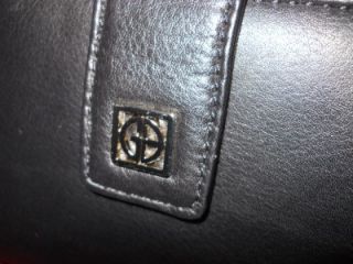   Black Genuine Leather Checkbook Organizer Wallet MSRP $55