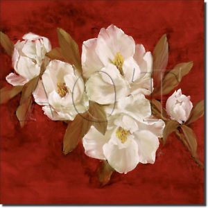 Cook Magnolia Floral Kitchen Bath Ceramic Tile Accent