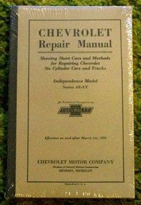 1931 Chevrolet Repair Manual Series AE Lt 31 March 1st