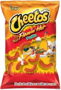 Bag Cheetos Flamin Hot Puffs Crunchy Flaming Frito Lay