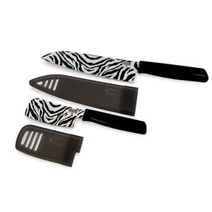   Zebra Nakiri Color Kitchen Safari Chef Knife Set Brand New