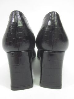 Charles Jourdan Black Leather Square Toe Pumps Heels 4