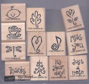Year Round Cheer Stampin Up Rubber Stamps Set of 12, 2001 Hostess Set 