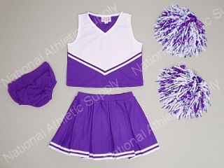 Youth Cheerleader Uniform Outfit Girl Size 8 Purple Wht