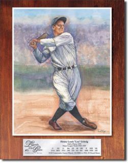 Lou Gehrig Legends Baseball Metal Tin Sign Poster
