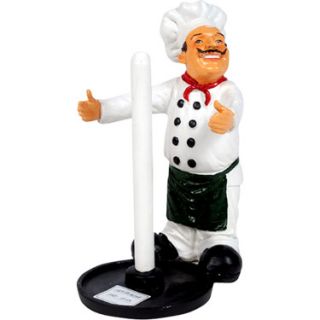 Fun Chef Paper Towel Holder Stand Hand Paint New Resin