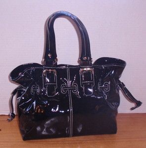 DOONEY & BOURKE Chiara Black Patent Leather Satchel Purse MINT