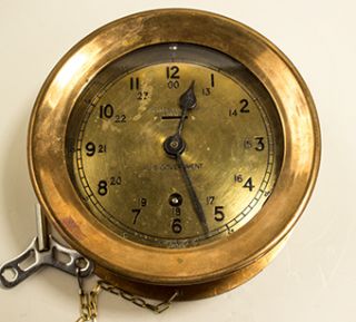 Chelsea Clock Co. US Goverment Vintage Brass Maritime Clock