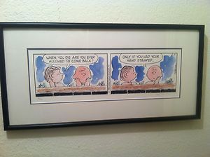 Charles Schulz Hand Stamped Peanuts Lithograph