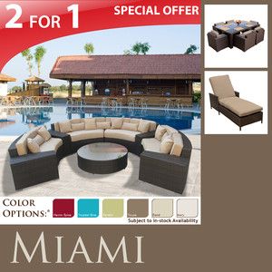   Outdoor Patio Furniture Wicker Dining Set 7pc Lounge Chaise