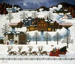 Charles Wysocki Santas Coming to Town Signed Numbered with 
