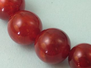 Vintage 1950s Cherry Amber Lucite Plastic Bead Necklace