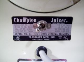 Almond Champion Juicer Juice Extractor G5 NG 853S w/ Orig Box NICE ONE 