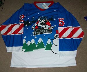 RARE Charlotte Checkers Holiday Christmas Jersey AHL ECHL Hurricanes 
