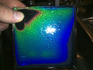 Moving Color Northern Lights Heat Sensitive Color Changing 4x4 Glass 