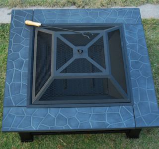 New Fire Pit Square Firepit Heater Outdoor with Cover