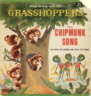 45 RPM Record Grasshoppers Sing The Chipmunk Song