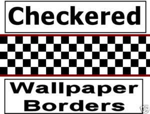 Checkered Wallpaper Border NASCAR Car Diner Racing F1