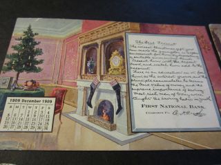 Lot of 7 Old 1909 Charleroi PA First National Bank Calendar Postcards 