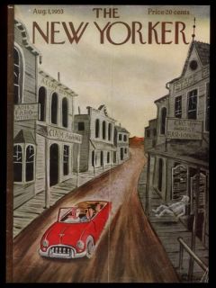 1953 Charles Addams Ghost Town Art New Yorker Cover