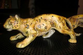   of of Ceramic Wild Cheetahs Leopards Figurines on The Prowl
