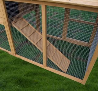 Pawhut Deluxe wood poultry Chicken Coop Hen House Rabbit Hutch with 