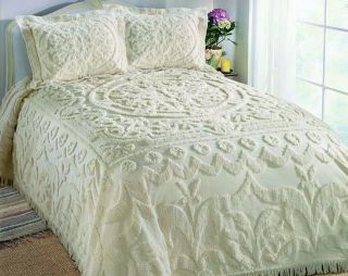 Chantilly Full Ivory Woven Chenille Bedspread