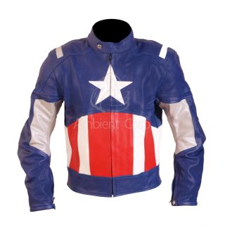   Assembled Captain America Genuine Leather Jacket Chris Evans