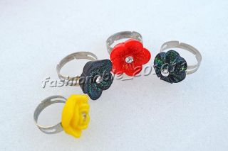   Jewerly Mixed 100ps Resin Rhinestone Silver Tone Children Ring