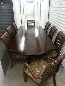   Bernhardt Cherry Dining Room Table 2 Arm Chairs 6 Side Chairs