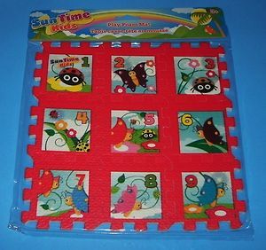 New Childrens Sun Time Kids Foam Play Mat Puzzle 9pc Numbers Gift 