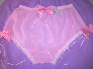 Pretty Pink Sheer Sissy Bikini Panty L Size