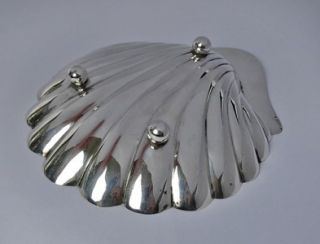 antique silver sea shell butter dish chester 1910