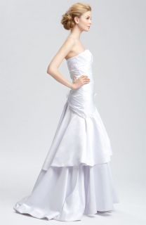New Christian Siriano Strapless Satin Tiered Bridal Gown Size 4 $2375 