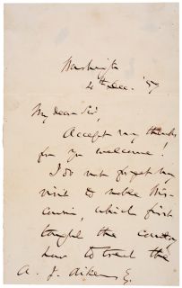 Charles Sumner 1859 Autograph Letter Signed