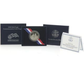 2008 s US Bald Eagle Commemorative Half Dollar $1 2 Proof Clad Coin w 