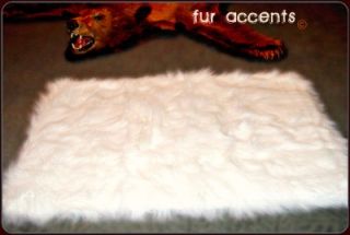 White Bear Skin Area Rugs Faux Fur Sheepskins Cabin Accent Shag 