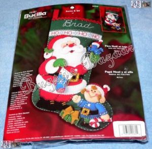 Bucilla Santa Elf Bird Felt Christmas Stocking Kit