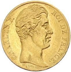 France 20 Francs KM 726 XF Gold Coin Charles x 1828