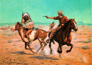 1907 Charles Schreyvogel Attack on The Herd Cowboy Indian Shootout 