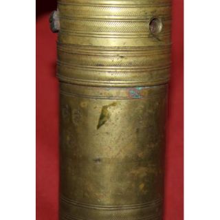 Antique 19c Arabic Islamic Brass Coffee Nuts Grinder Mill with 