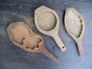 THREE ANTIQUE RICE CAKE MOLD Native Chinese Biscuit Chop MOON CAKE 