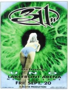 311 Deftones Uno New Orleans Silkscreen Concert Poster