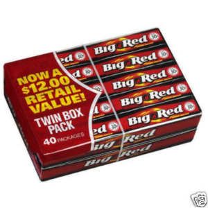 100 Packs Wrigleys Big Red Cinnamon Chewing Gum 500pcs