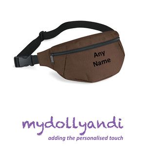 New Personalised Belt Hip Bum Fanny Pack Bag Chocolate